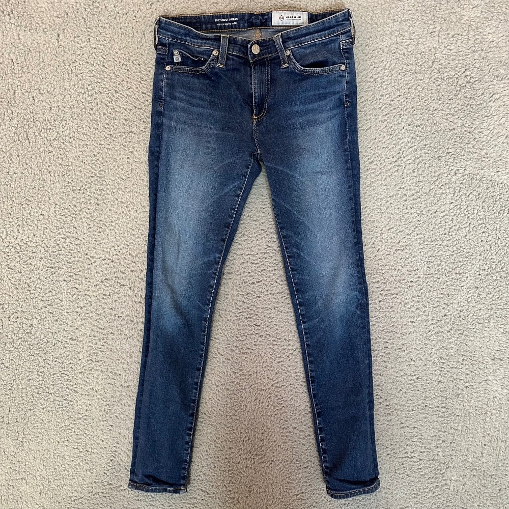 AG The Middi Ankle Mid-Rise Legging Ankle Womens Jeans Blue Size 26 R 26R